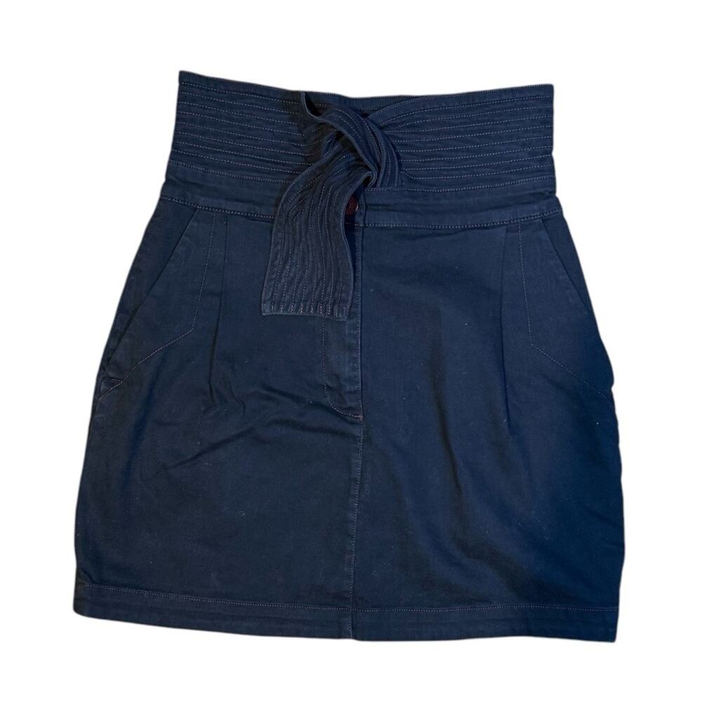Ulla Johnson NWT Denim Drew Tie Front Utility Chic Y2K Mini Skirt Size 6